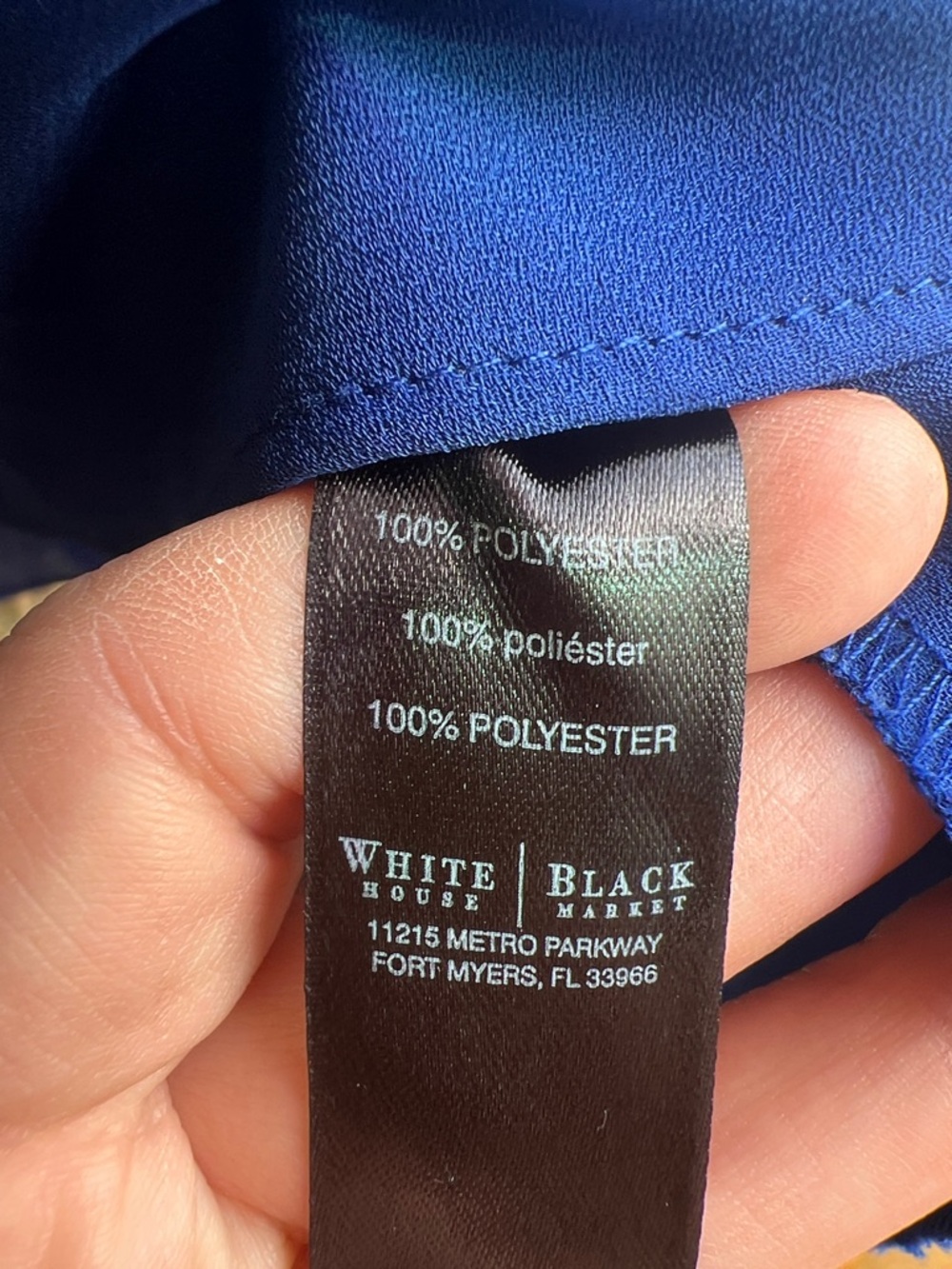 White House Black Market Royal Blue Blouse-EUC - Picture 6 of 8